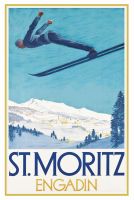 Blechschild-ST.MORITZ -ENGADIN-SKISPRING