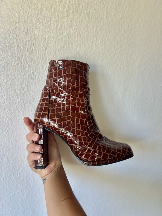 Topshop Scarpe da uomo: Snakeskin Leather Boots (Fake Leather)  – Usato da Zürich venduto da zgwenzel 6