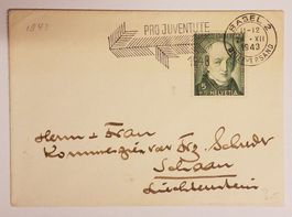 JB62) 1943 Pro Juventute, Brieflein mit Juventute Sonder ⊙