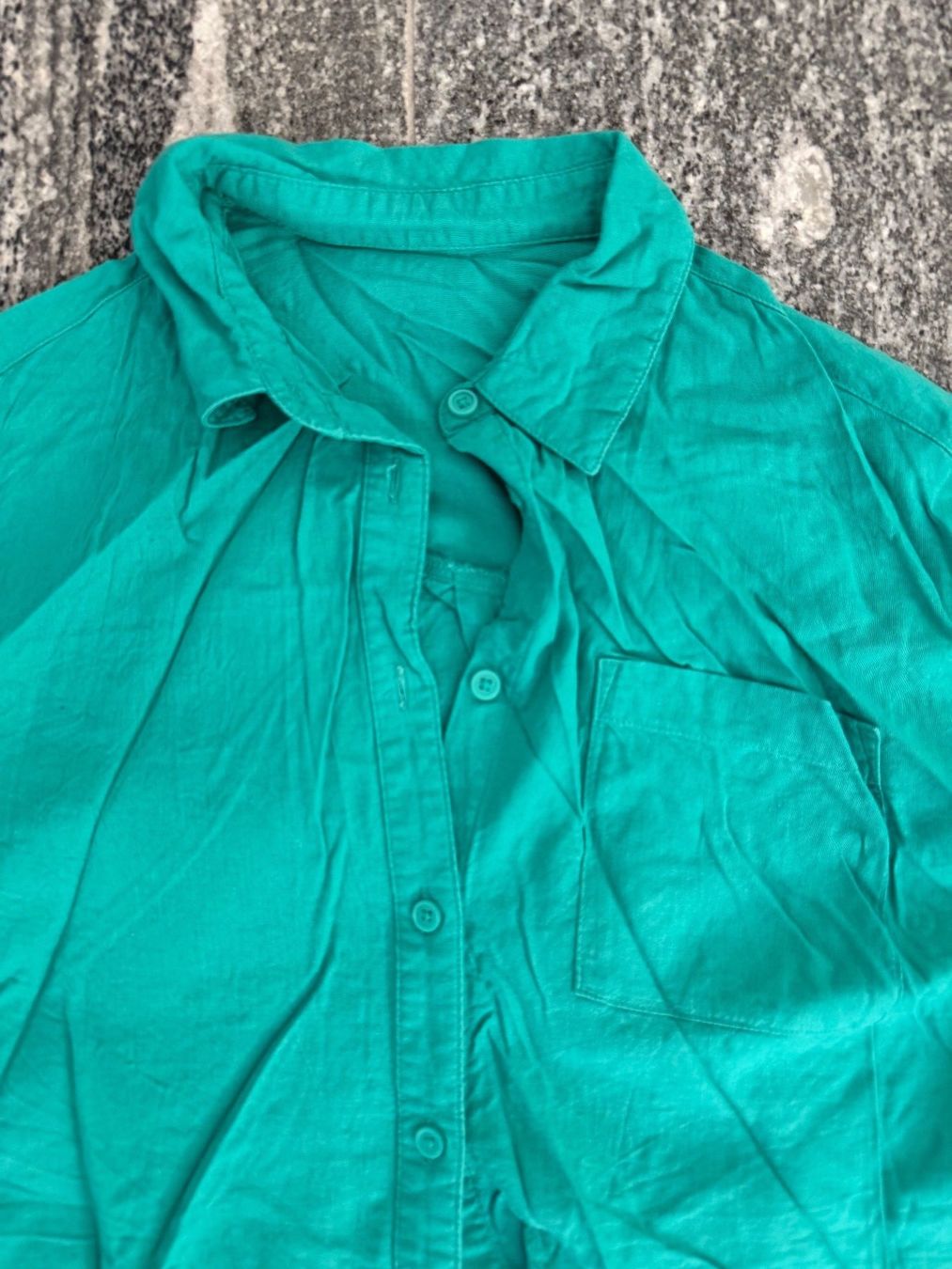 Blusen: Turquoise womens collared crop top – Gebraucht aus S. Vittore von via_h2nb 1