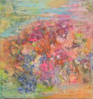 Florales Texturgemälde auf Leinwand 40 cm, Unikat!!!