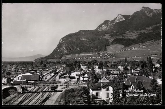 Cartoline postali: AK Aigle, Quartier de la Gare – Usato da Berlin venduto da bartko-reher