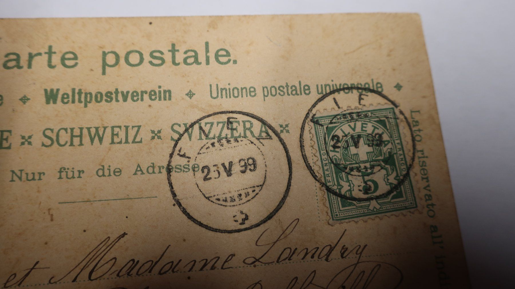 Cartoline postali: Souvenir de Fiez  1899 – Difettoso da Cormoret venduto da Pascalll2001 6