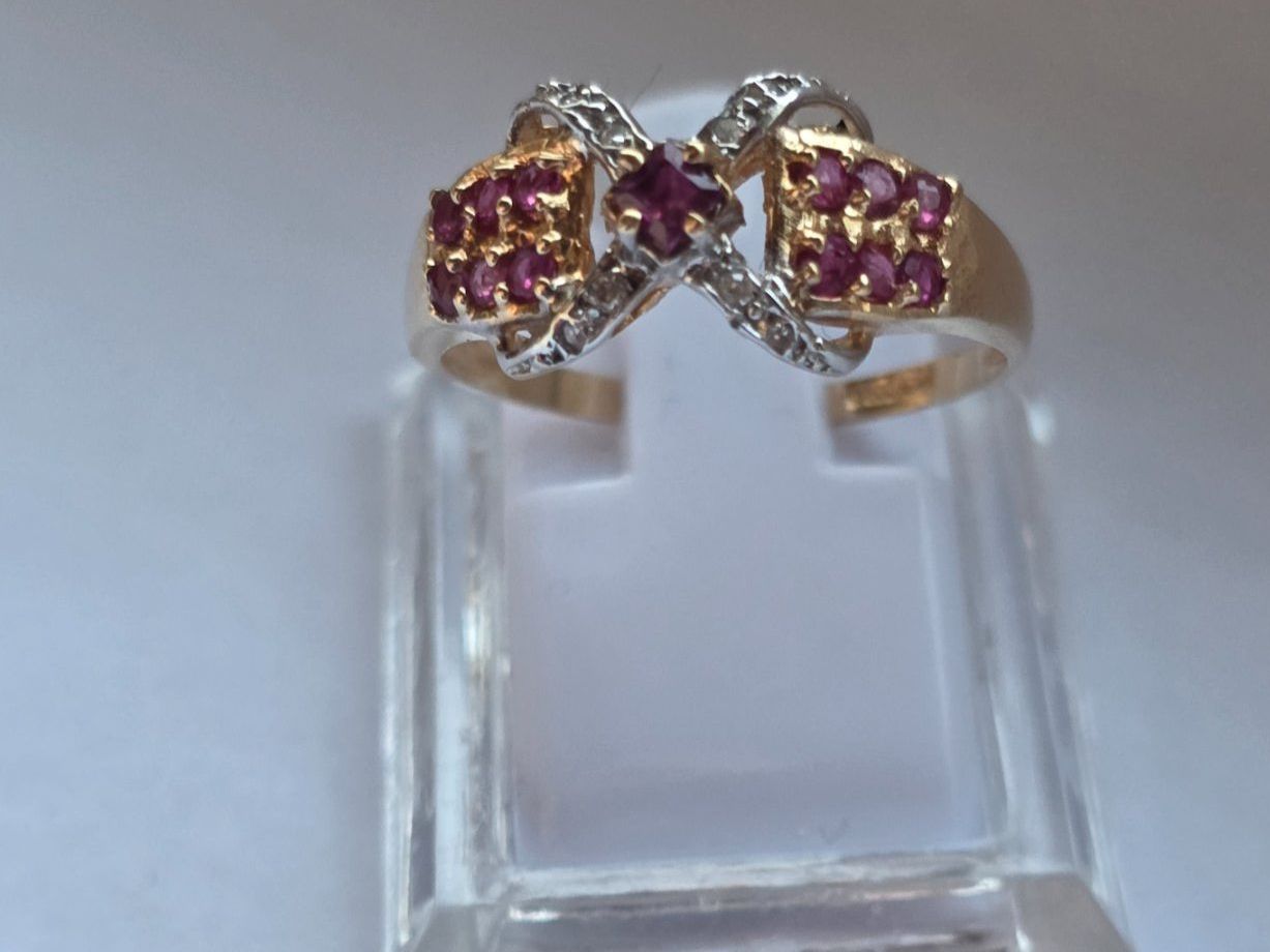 Anelli: 585 Gold Ring + Rubinen & Diamanten – Usato da Binningen venduto da lieblingsstyle