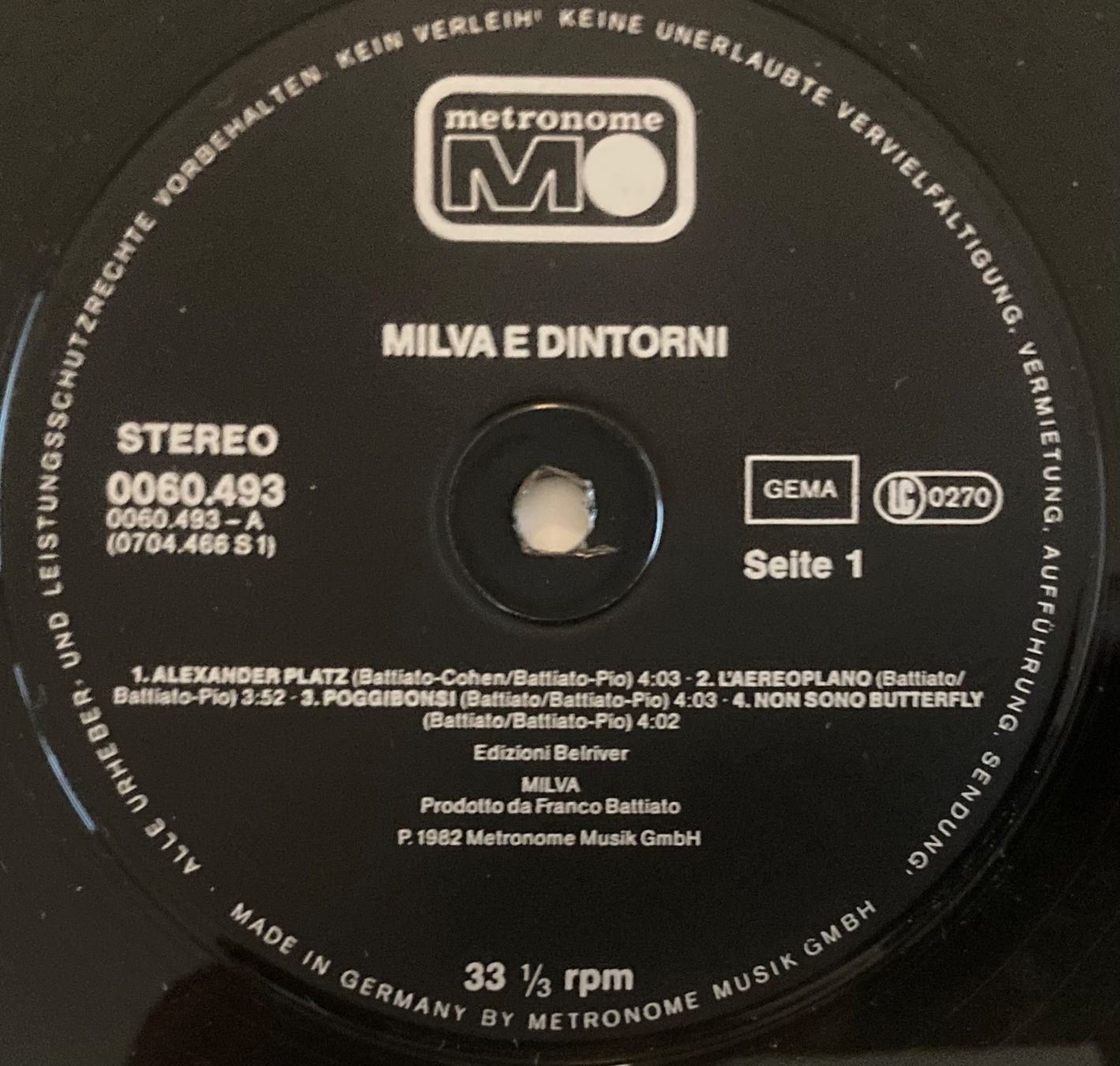 Schallplatten: MILVA - E DINTORNI – Gebraucht aus Poliez-Pittet von Newtown-Records 3
