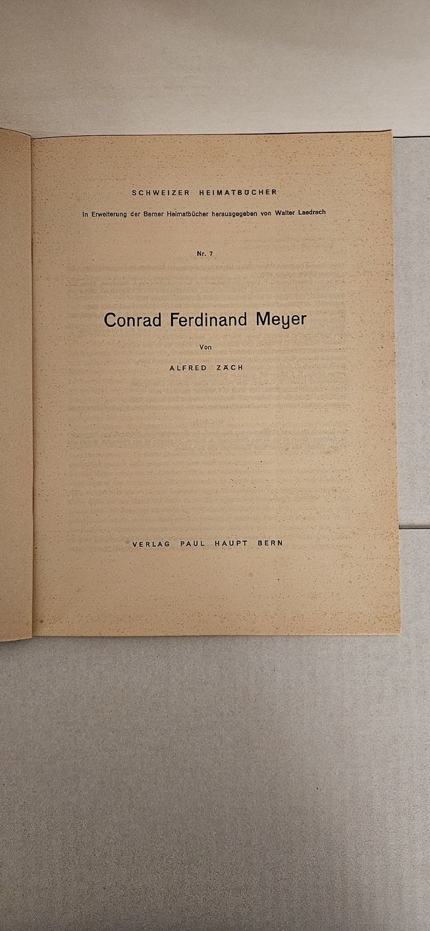Libri: Conrad Ferdinand Meyer (Schweizer Heimatbücher Nr. 7 – Usato da Wangen SZ venduto da Auction-Sea 2