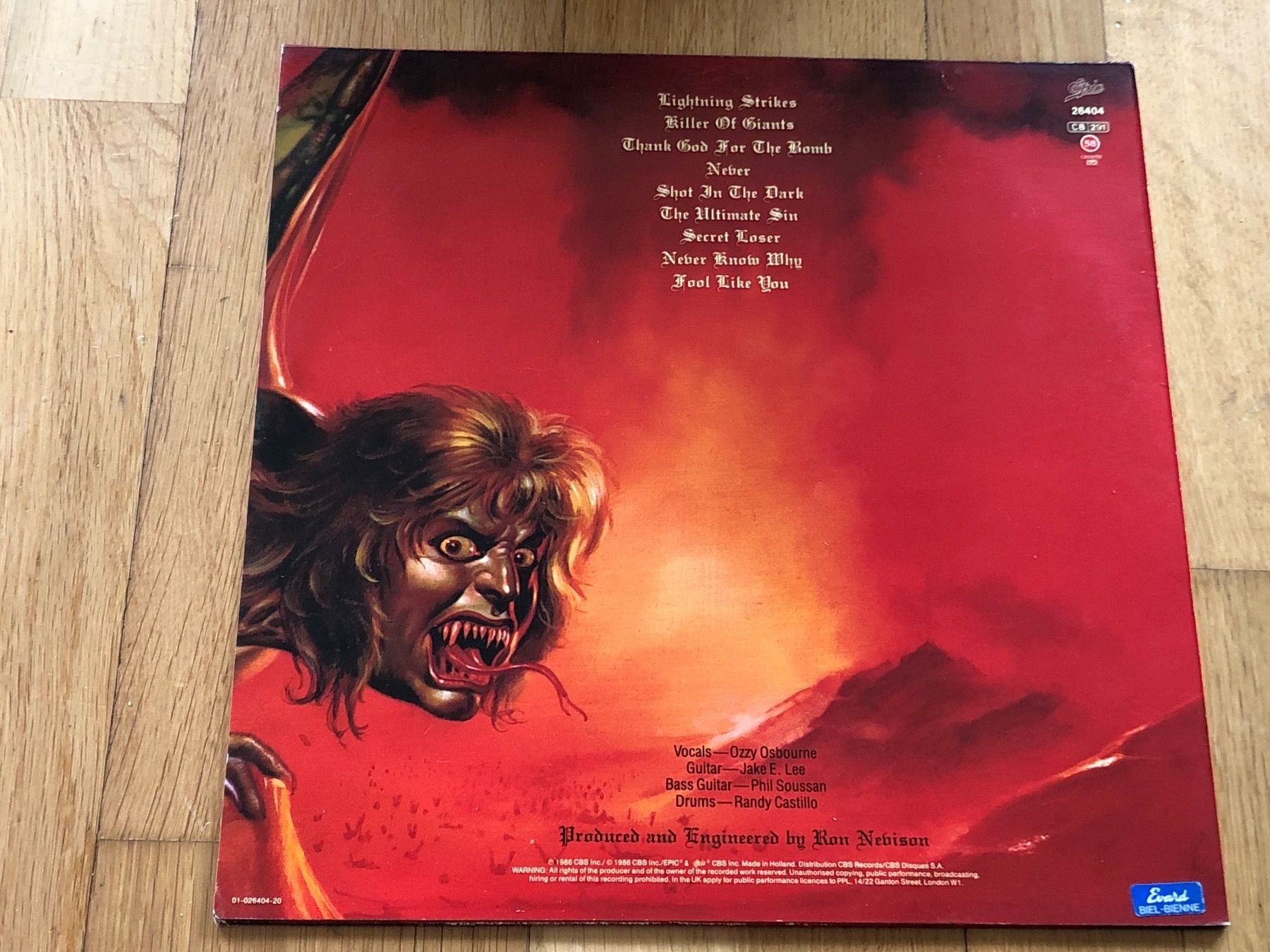 Dischi in vinile: Ozzy Osbourne. 1986. The Ultimate Sin – Usato da Faulensee venduto da Mizuno06 1