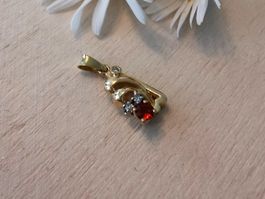 filigraner 18Kt. GG Anhänger mit Citrin u. Brillanten
