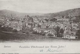 Herisau AR Dorf Ansicht zum neuen Jahr ca.1910 sehr gut erha