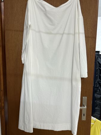 Damen Kleid weiss langarm mit Taschen guter Zustand