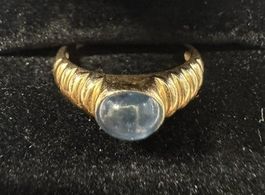 Goldring mit blauem Stein - Gelbgold 585/14 K - Grösse 58