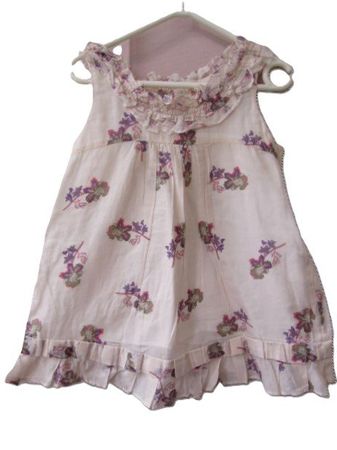 ≈ Gr. 116 / 128 Tunika Bluse rose/nude Blümli s.Masse ZARA