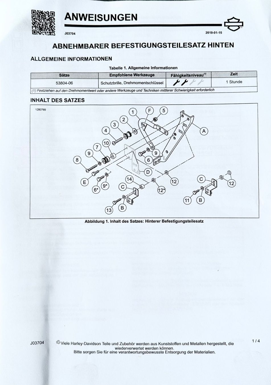 Harley-Davidson Accessori per altri veicoli: Harley Davidson Original Sissybar, Nummer 53804-06 – Nuovo (secondo la descrizione) da Adligenswil venduto da e17s15 6