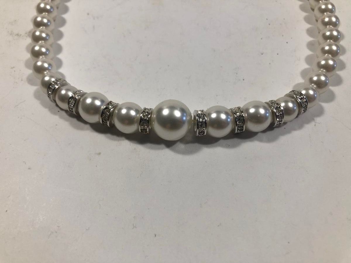 Catenine: Perlenkette mit Strass und Perlenohrstecker – Nuovo (secondo la descrizione) da Bern venduto da Etzy 1