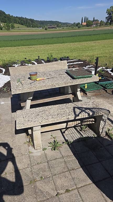 Set di tavolo e panche: Garten-Steintisch-Set  (Tisch + 2 Bänke) – Usato da Hinteregg venduto da yro_8qv6 1