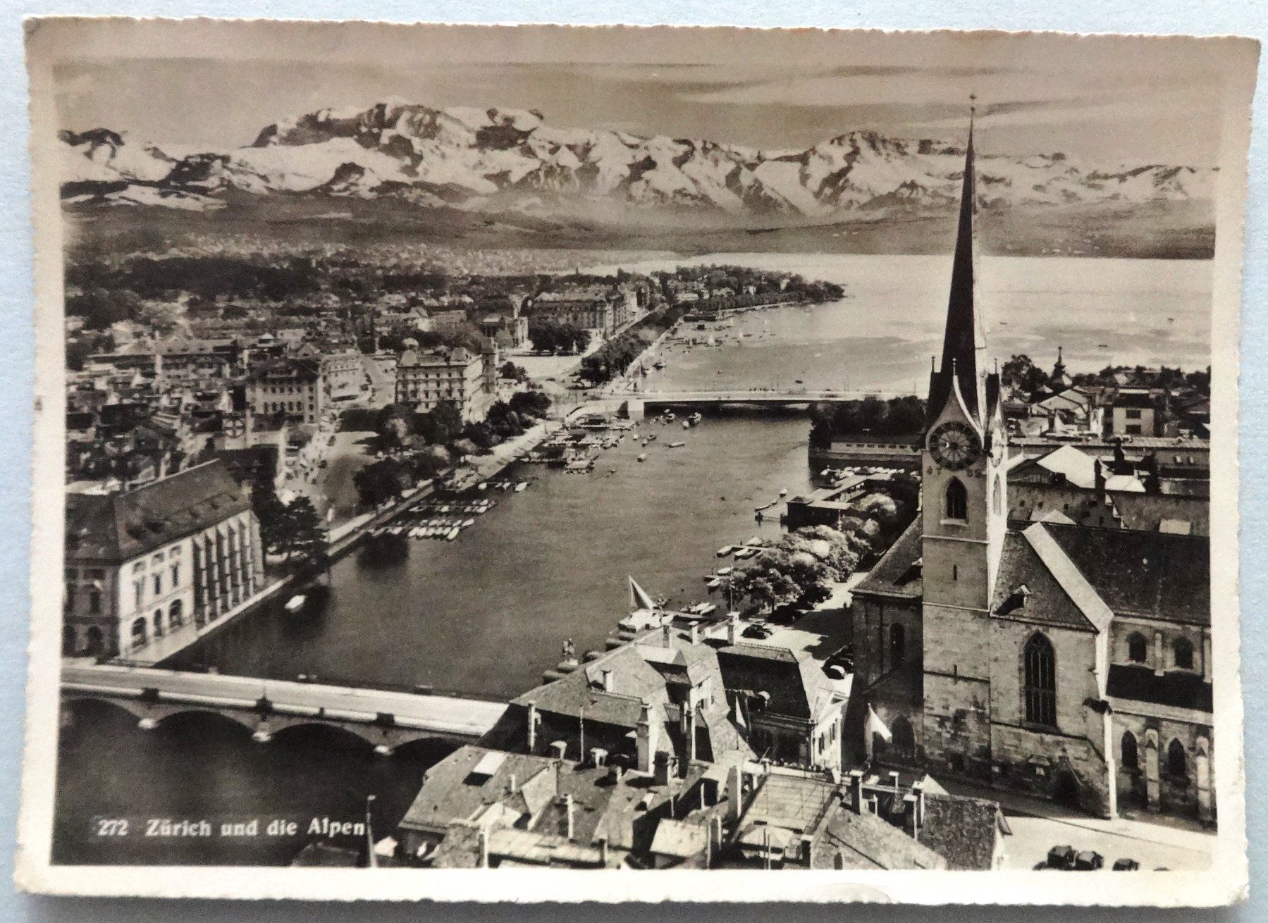 Cartoline postali: Zürich und die Alpen – Difettoso da Fétigny venduto da Billy2miny