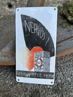 Antikes Kaffee Hag Türschild Emailleschild 