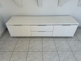 Meuble TV blanc moderne, parfait pour le salon, à saisir!