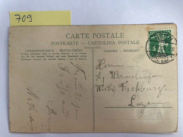 Cartoline postali: alte Ansichtskarte Bern im Kornhauskeller mit Bär, 1909 – Usato da Niederwil AG venduto da dahu75 1