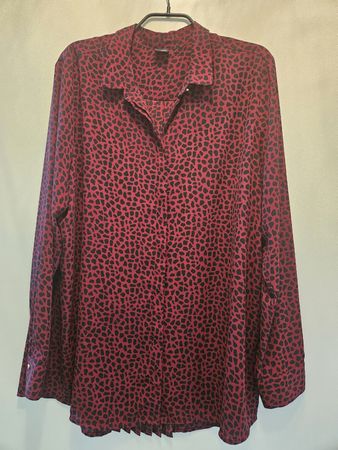 Bordeaux Bluse mit Muster, Grösse 46, ideal für den Frühling