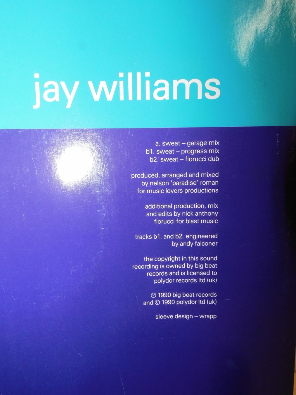 Schallplatten: LP Sweat Jay Williams Garage Mix Progress Mix 1990    LP – Gebraucht aus Sursee von 76 3