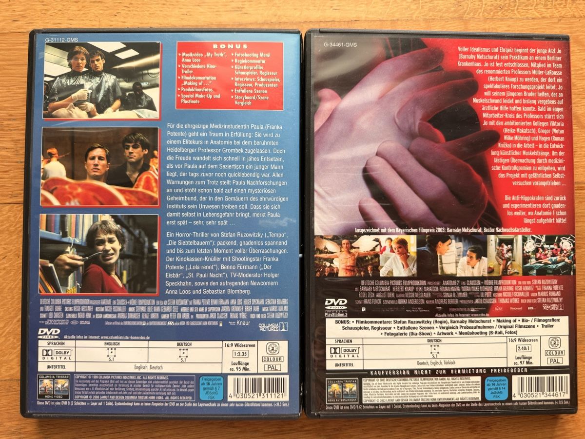 Tutti i DVDs: Anatomie 1 + Anatomie 2 - DVD Set – Usato da Kölliken venduto da nerdorado 1