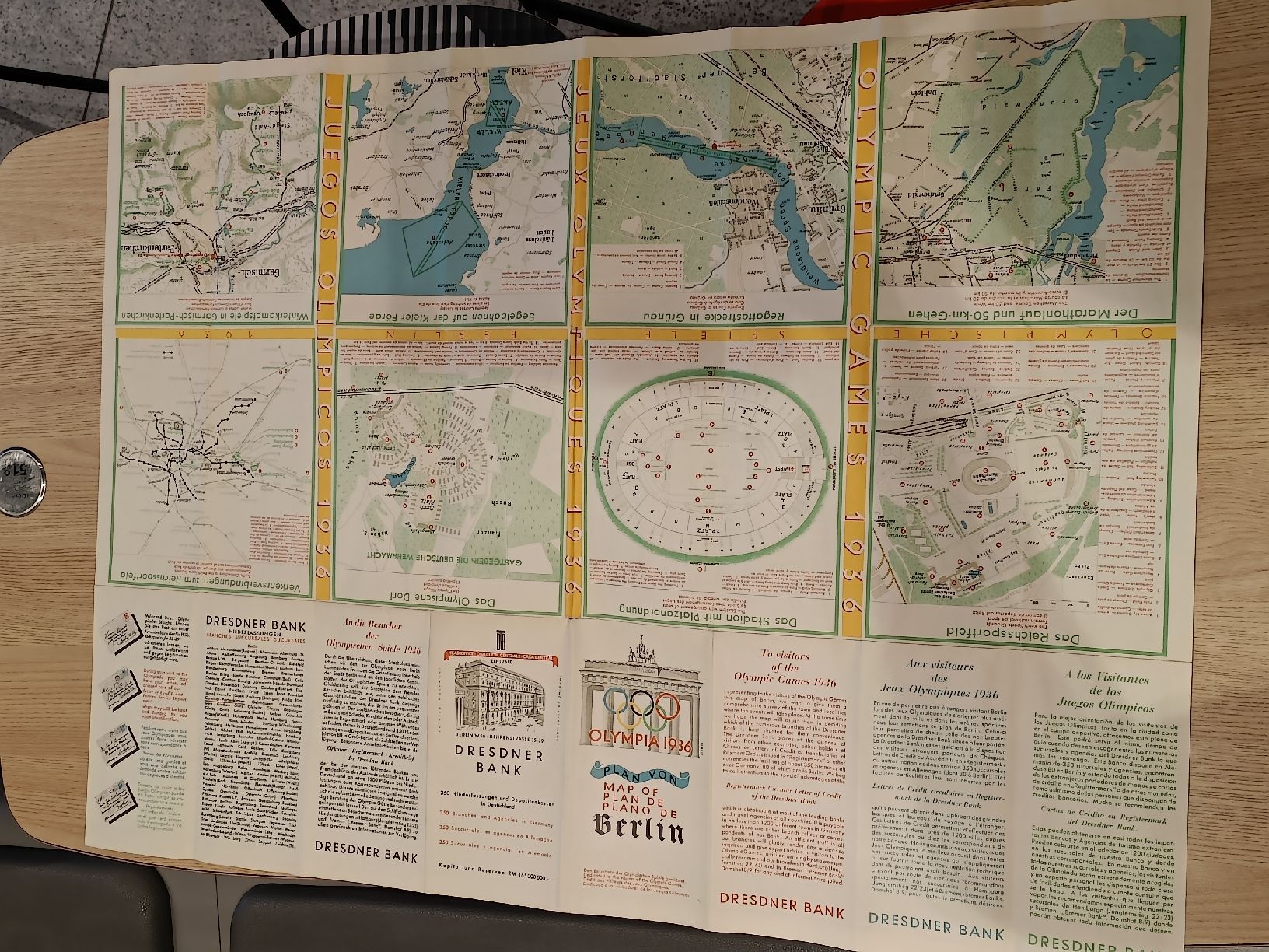 Dokumente: Litho Plan Prospekt / Berlin Olympiade 1936 – Gebraucht aus Brugg AG von Ente015 2