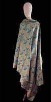Eleganter Batik-Stoff, Baumwolle, dekorative Fächerblätter
