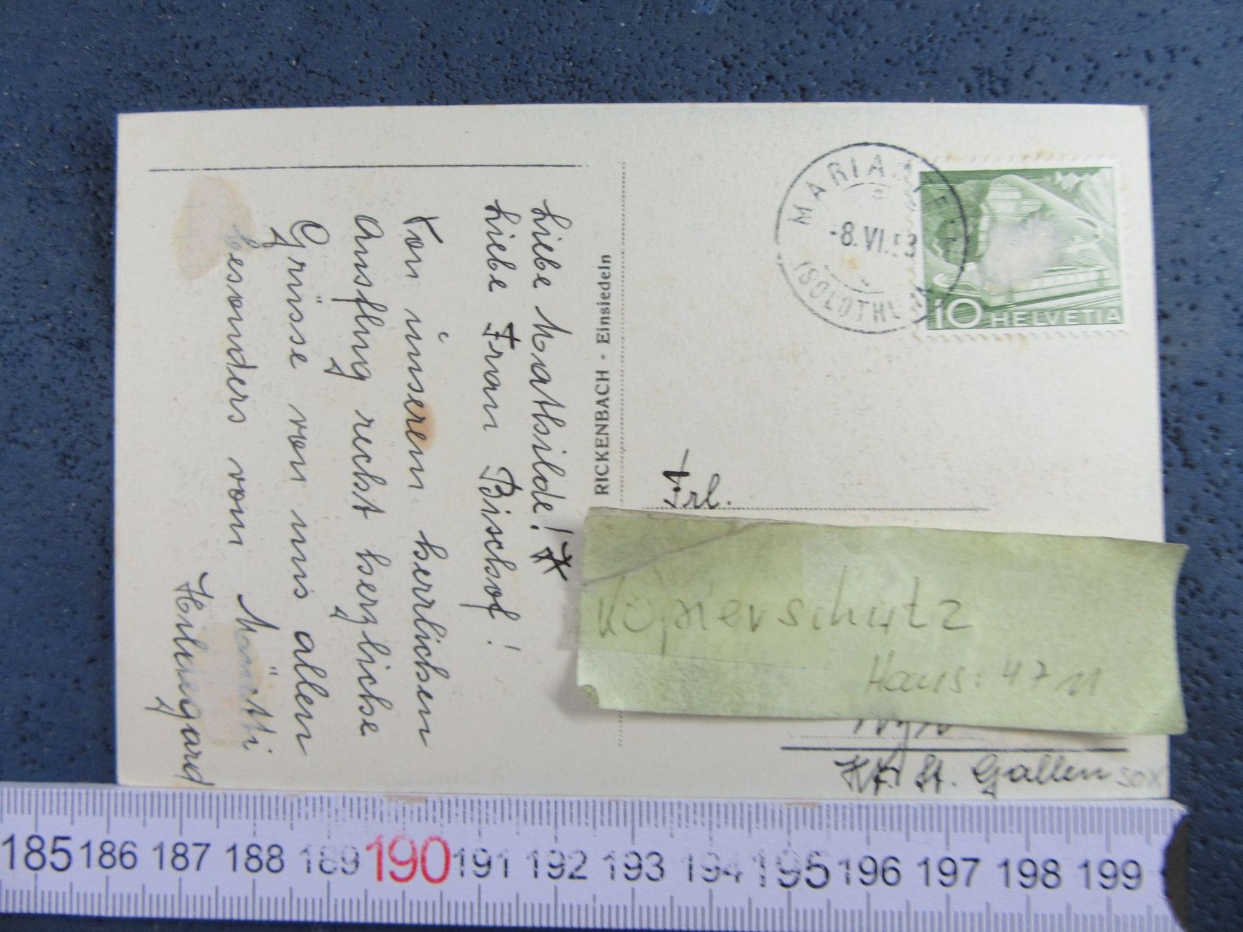Ansichtskarten: MARIASTEIN 1953 SCHWALBE MIT BRIEF SO AK – Gebraucht aus Ettingen von Hausi4711 1