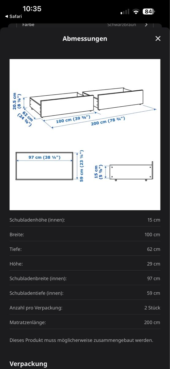 Letti: IKEA MALM Bettkasten 2 Stk. – Usato da Benken SG venduto da beasty91 2
