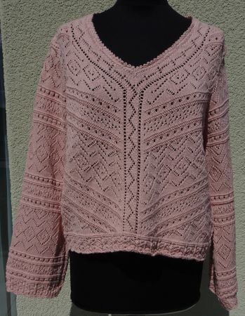 Odd Molly Strickpullover Lochstickerei Gr. M 38 rosa