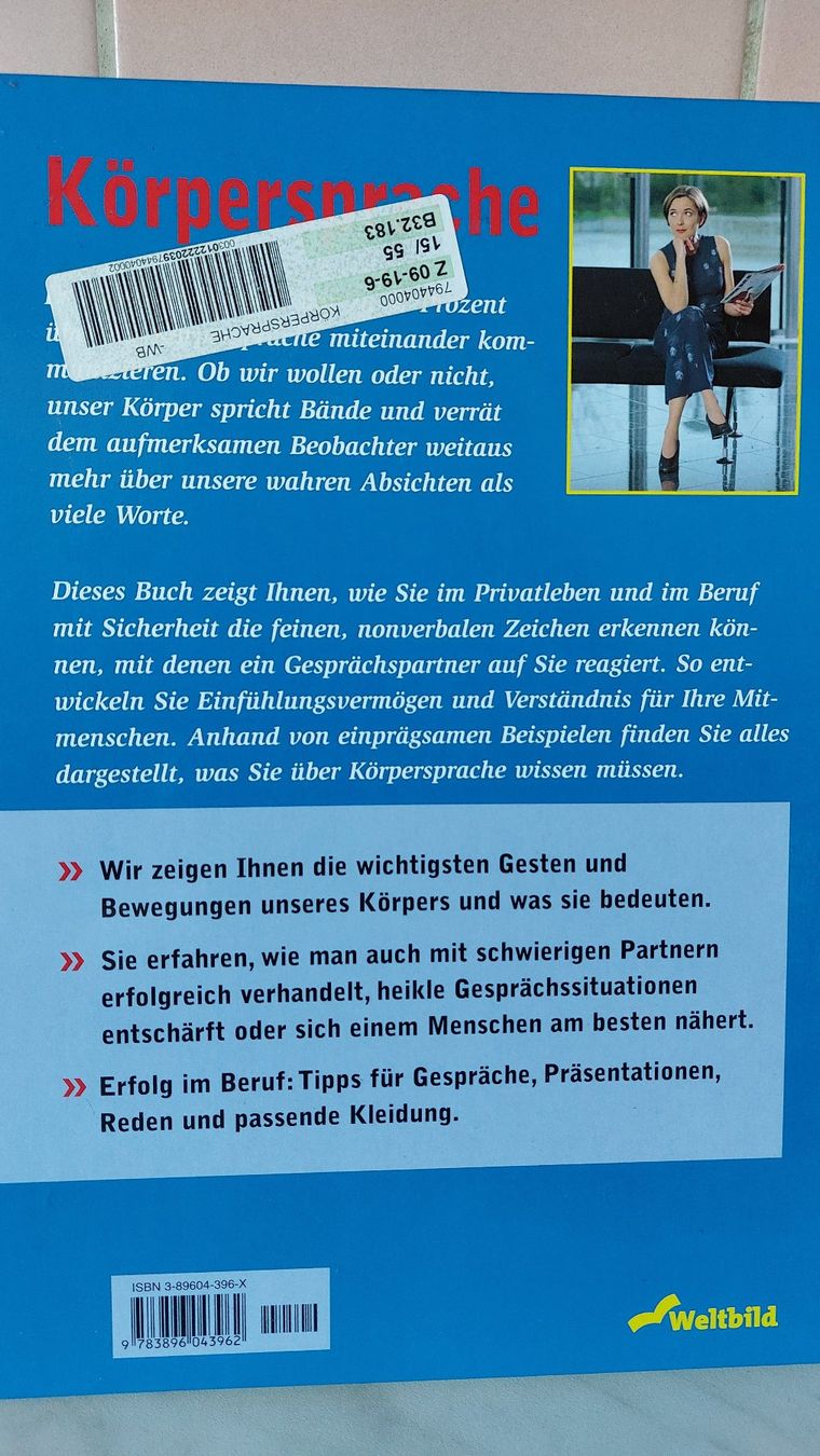 Libri: "Körpersprache" Buch - Erfolg im Beruf & Privatleben! – Usato da Zollikofen venduto da Blackie 1