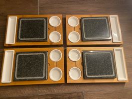 4x Hot stone Set (heisser Stein) mit Schälchen