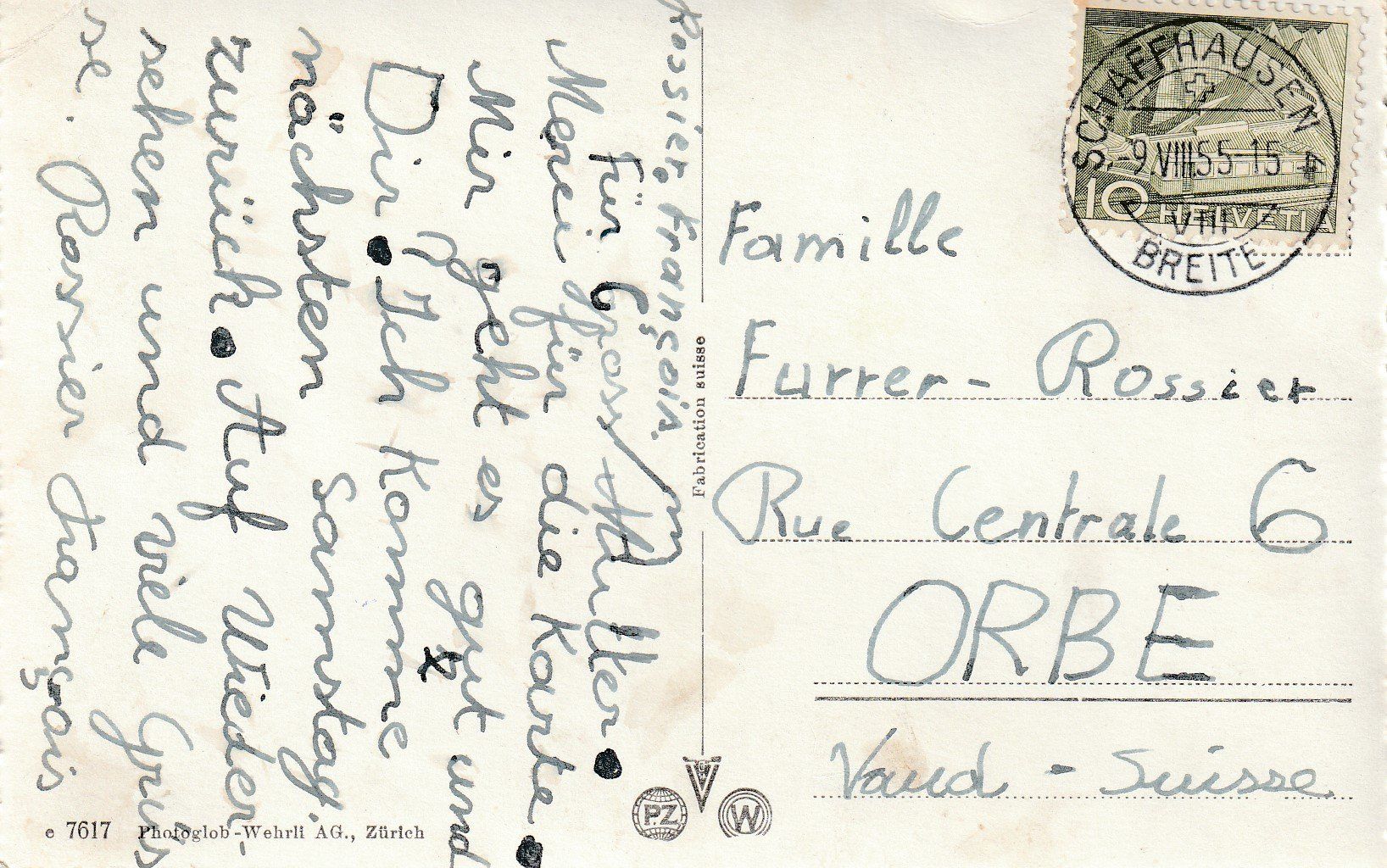 Cartoline postali: AK Rhein - Bodensee - gel. 9.8.1955 – Usato da Fribourg venduto da schnalla92 1