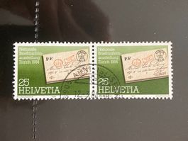 Schweiz 1984 Paar NABA 25 Vollstempel ARNI-ISLISBERG 12.3.84