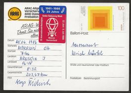 Ballon Schweiz 1986 Mürren Brescia Italien Luftpost