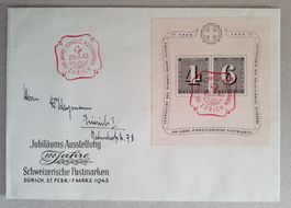 B136) 1943 Sonderblock auf Brief mit Vignette