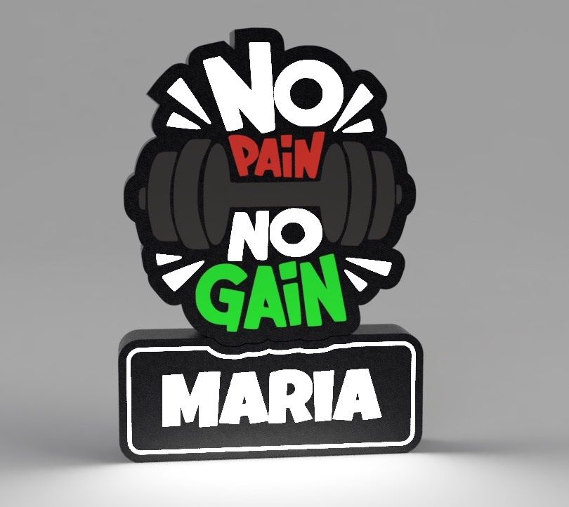 Lampade: No pain no gain Light Lightbox LED Customizable Name – Nuovo (secondo la descrizione) da Vicques venduto da PAMB3D 2