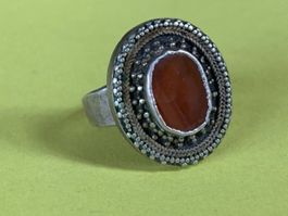 Indischer JASPIS-silberring Gr.61/19mm