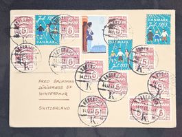 CL25 Enveloppe + Timbre Danemark 1954