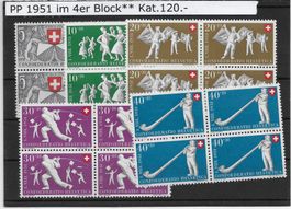 PP 1951 im 4er Block** Kat.120.-