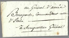 1796, BRIEF AN NAPOLEON CHEF DER ITALIENISCHEN ARMÉE, RRR!