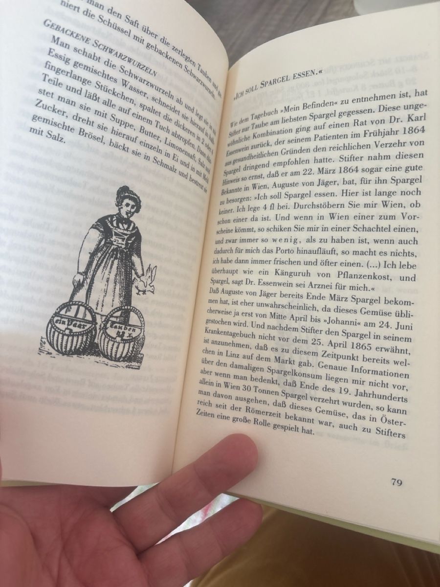 Bücher: SuppeTaubeSpargel Essen u trinken mit Adalbert Stifter – Gebraucht aus Schaffhausen von Reporter 3