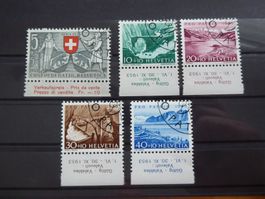 1953 Pro Patria Satz mit E.T. Eckstempel
