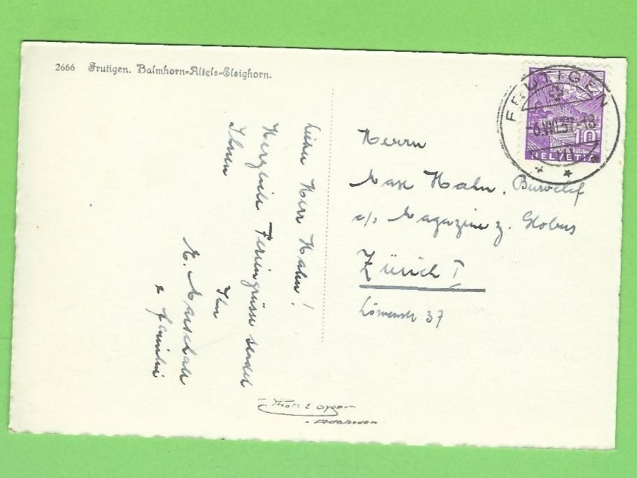 Cartoline postali: Frutigen, Balmhorn, Altels, Elsighorn – Usato da Zürich venduto da t24_de 1