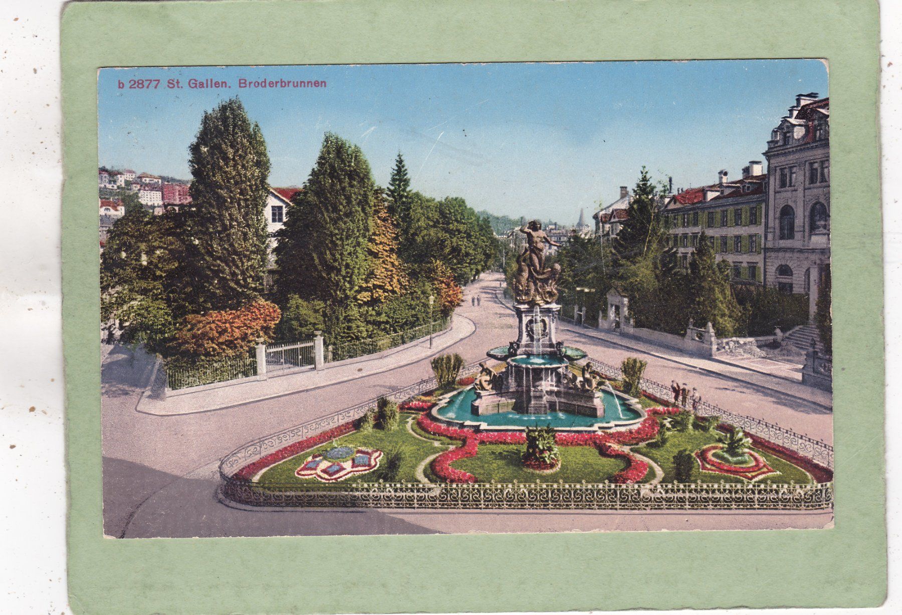 Cartoline postali: St. Gallen Broderbrunnen 1929 – Usato da Herisau venduto da Lisegrat2008