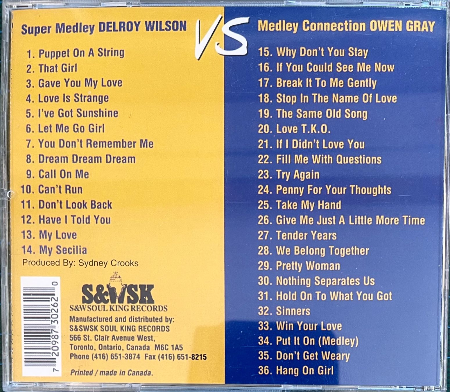 CD: Delroy Wilson vs Owen Gray (CD) – Nuovo (secondo la descrizione) da Wettswil venduto da osoma99 1