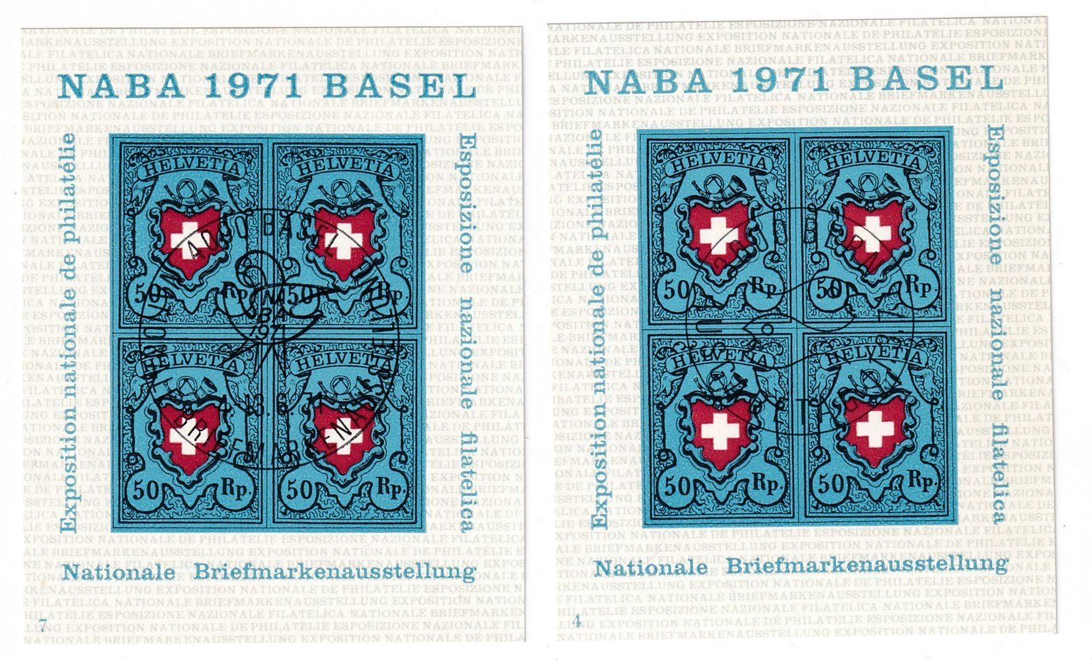 Tous les timbres: Sonderblock  gestempelt 1971 duo – Neuf (Voir description) à Neuchâtel par karlpierrino