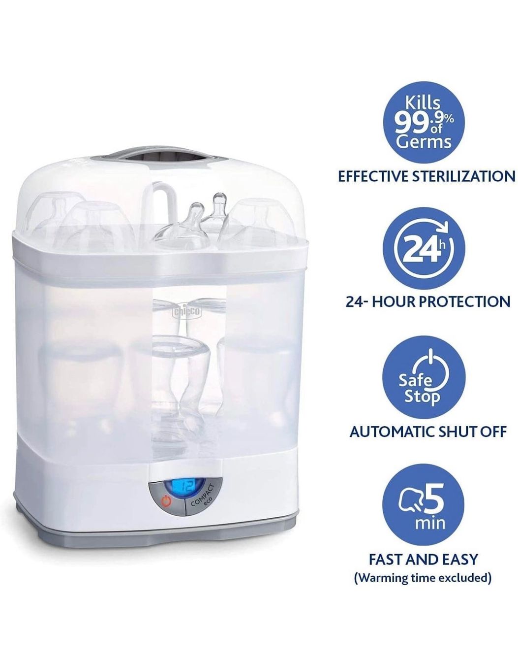 Chicco Baby-Mahlzeiten: Chicco Digitales Dampfsterilisiergerät 3-in-1 – Neu (gemäss Beschreibung) aus Basel von Seifehuesli 1