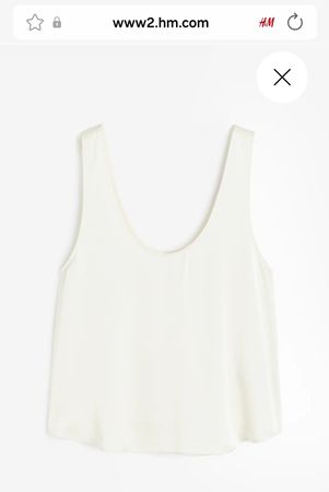 H&M Satin Top in Cremeweiss, Grösse M
